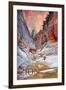 Zion National Park - Slot Canyon-Lantern Press-Framed Art Print