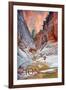 Zion National Park - Slot Canyon-Lantern Press-Framed Art Print