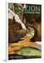 Zion National Park - The Subway-Lantern Press-Framed Art Print