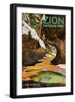 Zion National Park - The Subway-Lantern Press-Framed Art Print