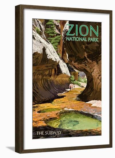 Zion National Park - The Subway-Lantern Press-Framed Art Print