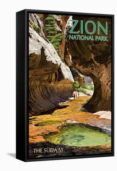 Zion National Park - The Subway-Lantern Press-Framed Stretched Canvas