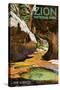 Zion National Park - The Subway-Lantern Press-Stretched Canvas