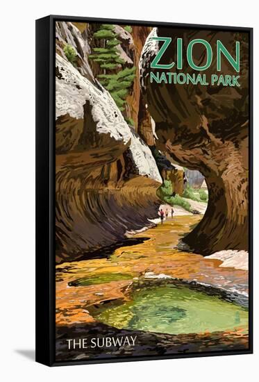 Zion National Park - The Subway-Lantern Press-Framed Stretched Canvas