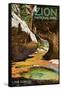 Zion National Park - The Subway-Lantern Press-Framed Stretched Canvas