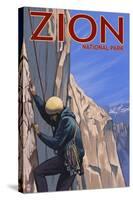 Zion National Park, UT - Climber-Lantern Press-Stretched Canvas