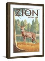 Zion National Park, UT - Deer-Lantern Press-Framed Art Print