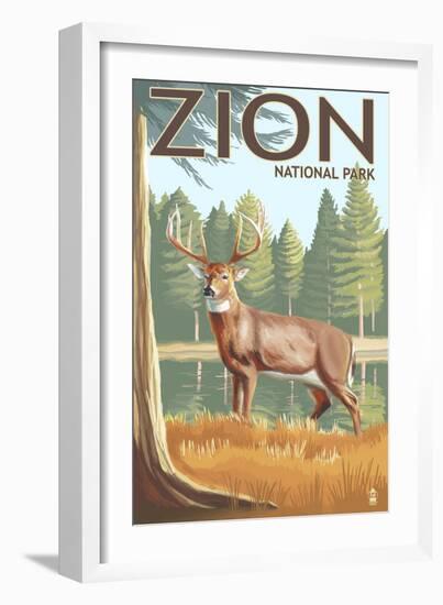 Zion National Park, UT - Deer-Lantern Press-Framed Art Print