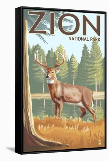 Zion National Park, UT - Deer-Lantern Press-Framed Stretched Canvas
