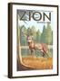 Zion National Park, UT - Deer-Lantern Press-Framed Art Print