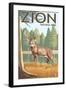 Zion National Park, UT - Deer-Lantern Press-Framed Art Print