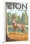 Zion National Park, UT - Deer-Lantern Press-Framed Art Print