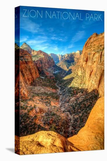 Zion National Park, Utah - Canyon and Blue Sky-Lantern Press-Stretched Canvas