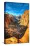 Zion National Park, Utah - Canyon and Blue Sky-Lantern Press-Stretched Canvas