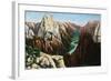 Zion National Park, Utah - View of Angels Landing and the Great White Throne-Lantern Press-Framed Art Print