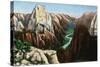 Zion National Park, Utah - View of Angels Landing and the Great White Throne-Lantern Press-Stretched Canvas