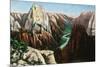 Zion National Park, Utah - View of Angels Landing and the Great White Throne-Lantern Press-Mounted Art Print