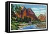 Zion National Park, Utah - View of Mount Majestic and Angel's Landing-Lantern Press-Framed Stretched Canvas