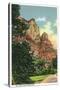 Zion National Park, Utah - View of Mount Zion (Lady Mountain), c.1938-Lantern Press-Stretched Canvas