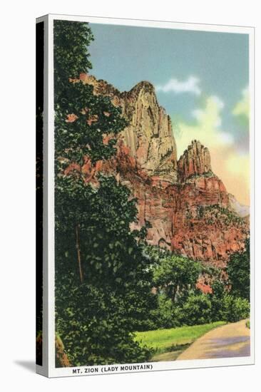 Zion National Park, Utah - View of Mount Zion (Lady Mountain), c.1938-Lantern Press-Stretched Canvas