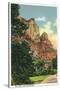 Zion National Park, Utah - View of Mount Zion (Lady Mountain), c.1938-Lantern Press-Stretched Canvas