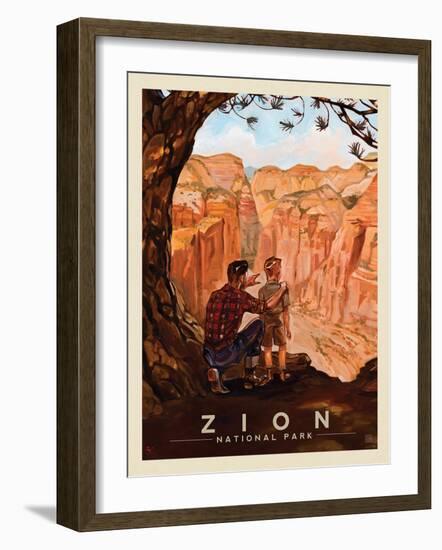 Zion National Park: View From The Top-Anderson Design Group-Framed Art Print