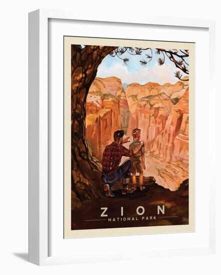 Zion National Park: View From The Top-Anderson Design Group-Framed Art Print