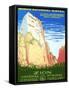 Zion National Park Vintage Travel Poster-null-Framed Stretched Canvas