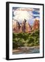 Zion National Park - Virgin River and Peaks-Lantern Press-Framed Art Print