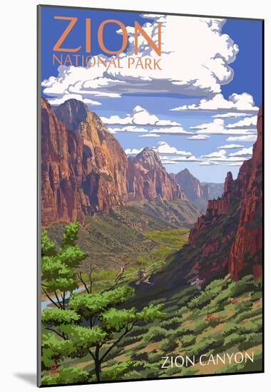 Zion National Park - Zion Canyon View-null-Mounted Poster