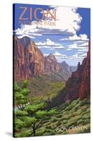 Zion National Park - Zion Canyon View-Lantern Press-Stretched Canvas