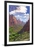 Zion National Park - Zion Canyon View-Lantern Press-Framed Art Print