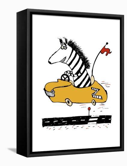 Zippy Zebra-Carla Martell-Framed Stretched Canvas