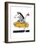 Zippy Zebra-Carla Martell-Framed Premium Giclee Print