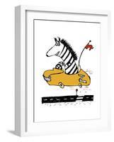 Zippy Zebra-Carla Martell-Framed Premium Giclee Print