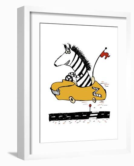 Zippy Zebra-Carla Martell-Framed Premium Giclee Print