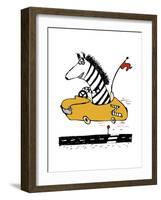 Zippy Zebra-Carla Martell-Framed Giclee Print