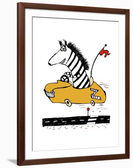 Zippy Zebra-Carla Martell-Framed Giclee Print