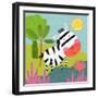 Zippy Zebra-Tina Finn-Framed Art Print