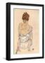 Zittende Vrouw on the Rug-Egon Schiele-Framed Art Print