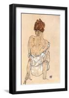 Zittende Vrouw on the Rug-Egon Schiele-Framed Art Print