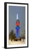 Zizkov Television Tower at night, Prague, Bohemia, Czech Republic-null-Framed Photographic Print