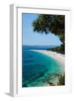 Zlatni Rat Beach with Hvar Island in the Background, Bol, Brac Island, Dalmatia, Croatia-null-Framed Photographic Print