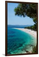 Zlatni Rat Beach with Hvar Island in the Background, Bol, Brac Island, Dalmatia, Croatia-null-Framed Premium Photographic Print