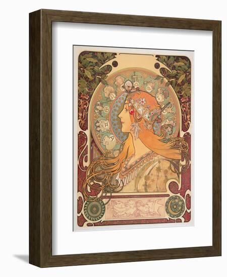 Zodiac, 1896-Alphonse Mucha-Framed Giclee Print