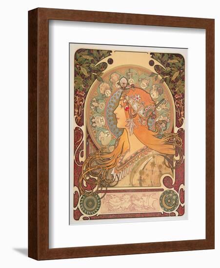 Zodiac, 1896-Alphonse Mucha-Framed Giclee Print