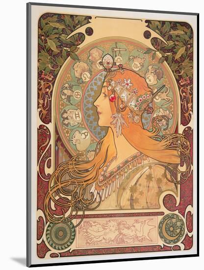 Zodiac, 1896-Alphonse Mucha-Mounted Giclee Print