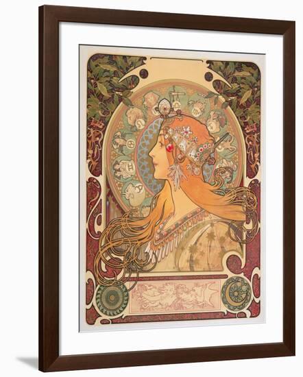 Zodiac, 1896-Alphonse Mucha-Framed Giclee Print