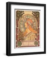Zodiac, 1896-Alphonse Mucha-Framed Premium Giclee Print