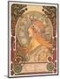 Zodiac, 1896-Alphonse Mucha-Mounted Premium Giclee Print